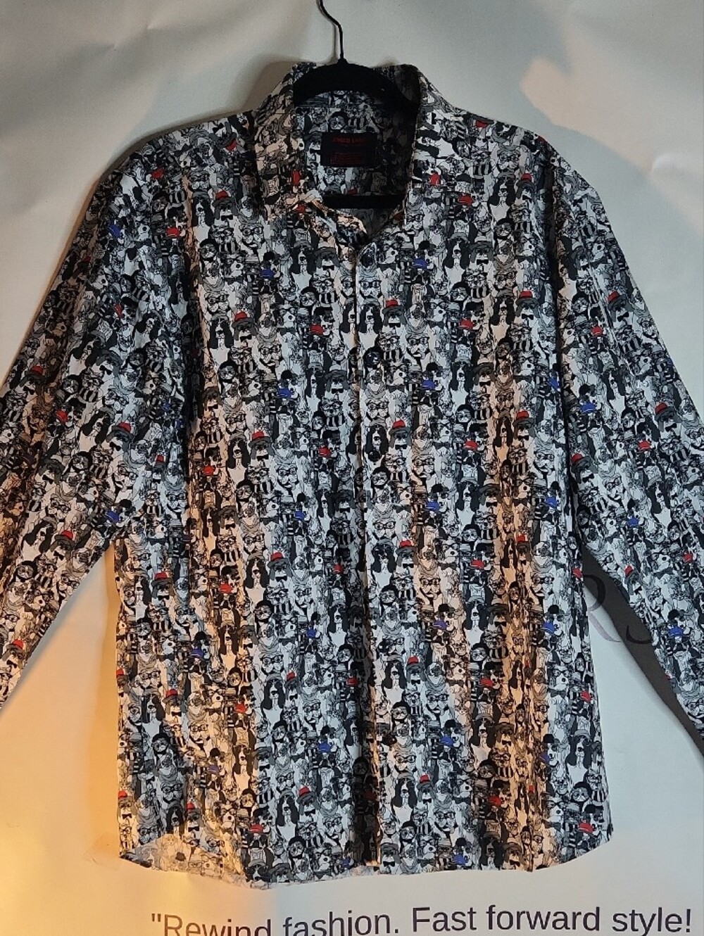 Jared Lang Black and Red Graphic Men’s Shirt